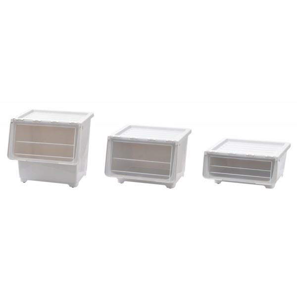 Σετ συρτάρια αποθήκευσης CLN-0022, 3 διαφορετικά μεγέθη, λευκά