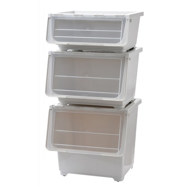 Σετ συρτάρια αποθήκευσης CLN-0022, 3 διαφορετικά μεγέθη, λευκά