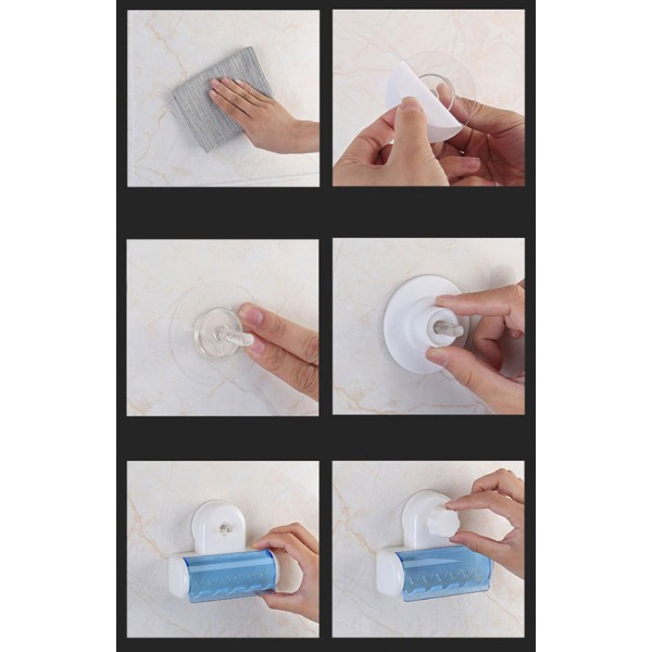 Βάση αποθήκευσης για 5 οδοντόβουρτσες CLN-0023, με βεντούζα, λευκό Βάση αποθήκευσης για 5 οδοντόβουρτσες CLN-0023, με βεντούζα, λευκό