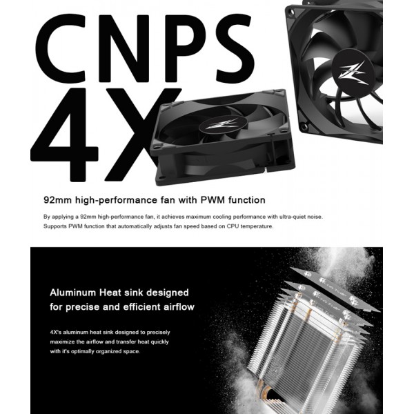 ZALMAN ψύκτρα για CPU CNPS4X, 2000rpm, 28dBA, 44CFM, 95W