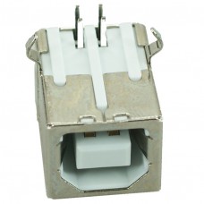 USB 2.0 Connector B TYPE, down Solder in, Silver/White