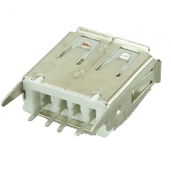 USB 2.0 Connector A TYPE, MID, Silver/White