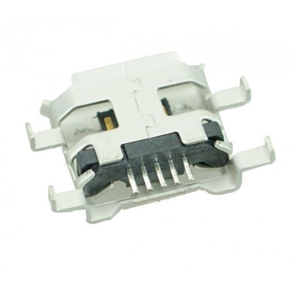 Micro USB TYPE B Female Sink 0.8 DIP 5P, Silver