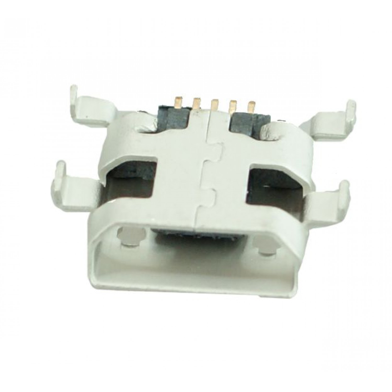 Micro USB TYPE B Female Sink 1.0 DIP OBLIQUE 5P, Silver