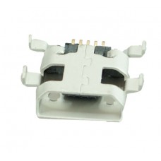 Micro USB TYPE B Female Sink 1.0 DIP OBLIQUE 5P, Silver