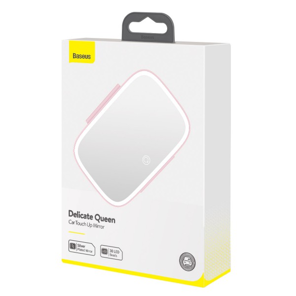 BASEUS καθρέφτης καλλωπισμού αυτοκινήτου CRBZJ01-04, LED 500mAh, ροζ