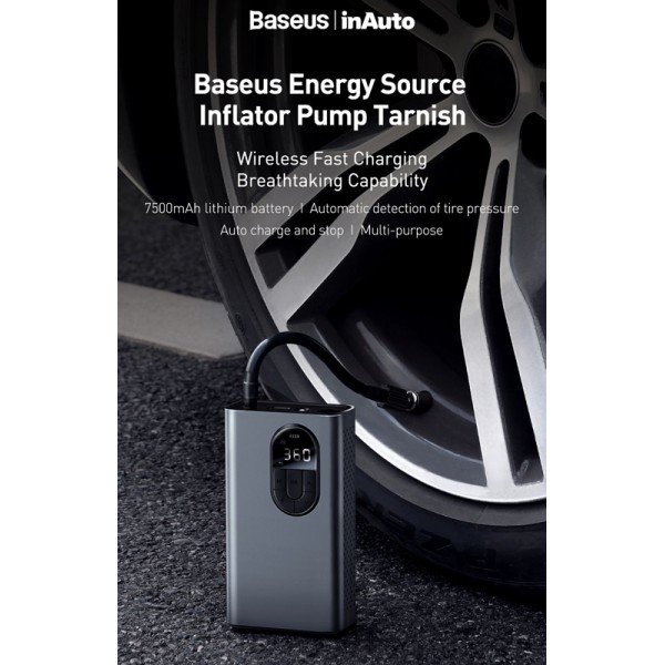 BASEUS mini συμπιεστής αέρος αυτοκινήτου CRCQB02-0A, ασημί