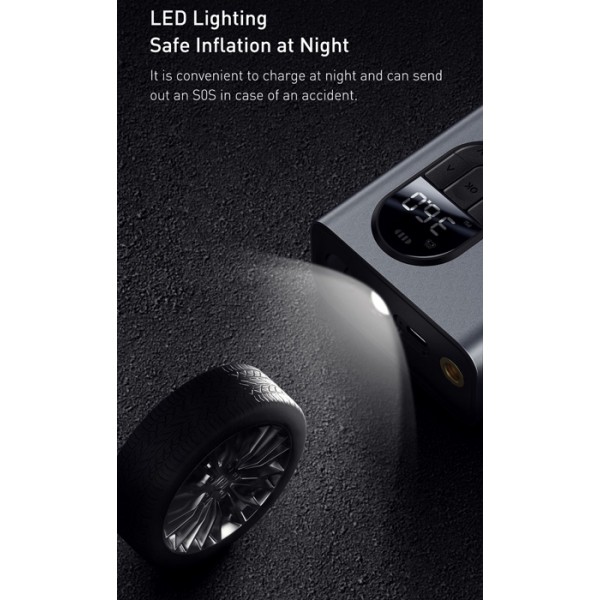 BASEUS mini συμπιεστής αέρος αυτοκινήτου CRCQB02-0A, ασημί