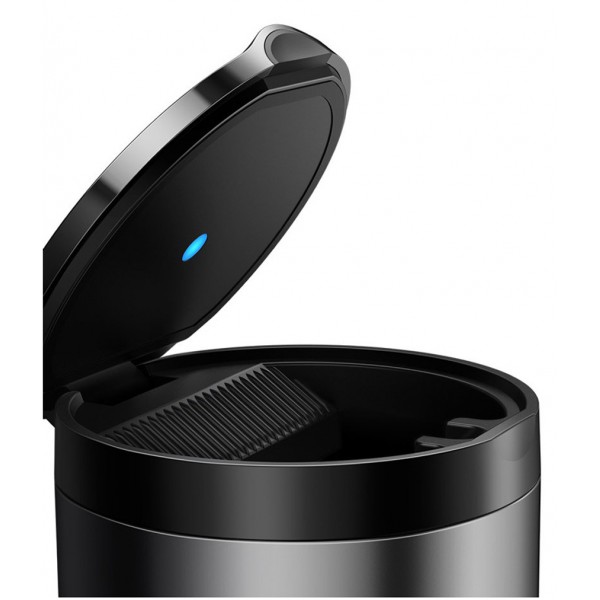 BASEUS σταχτοδοχείο με LED φωτισμό CRYHG01-0G, μεταλλικό, γκρι