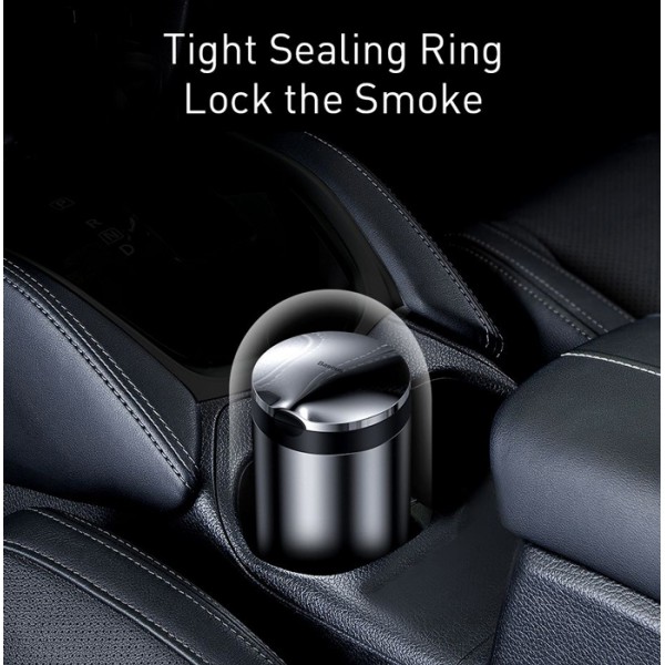 BASEUS σταχτοδοχείο με LED φωτισμό CRYHG01-0G, μεταλλικό, γκρι