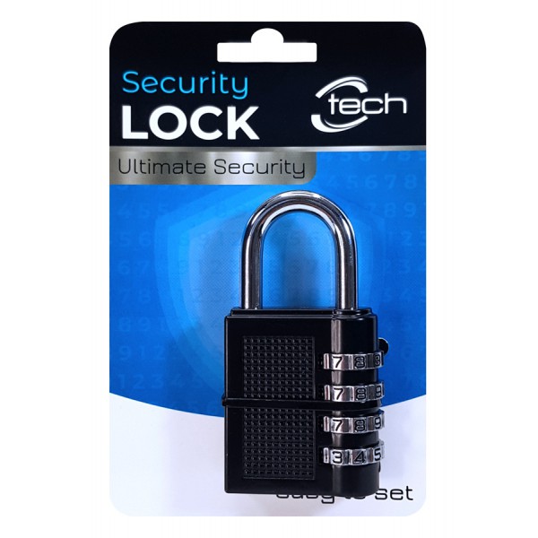 CTECH λουκέτο ασφαλείας συνδυασμού CTL-0019, 41mm, μεταλλικό, μαύρο