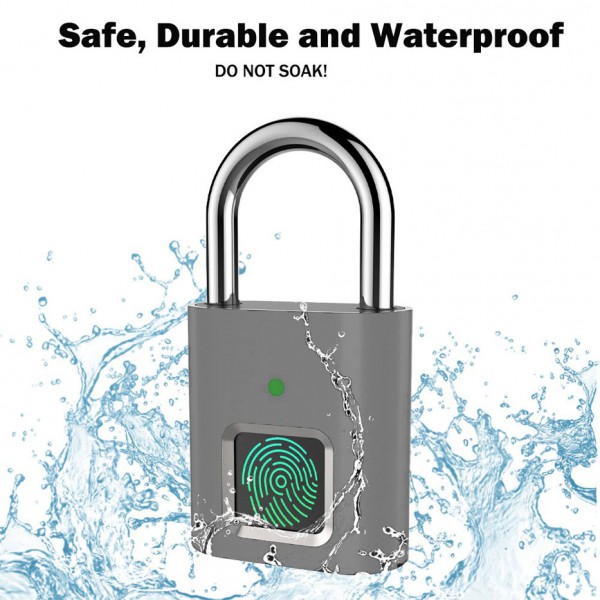 Λουκέτο ασφαλείας με fingerprint CTL-0022, 50mm, μεταλλικό, ασημί