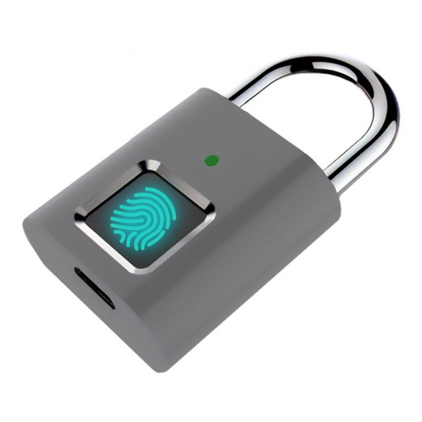 Λουκέτο ασφαλείας με fingerprint CTL-0022, 50mm, μεταλλικό, ασημί