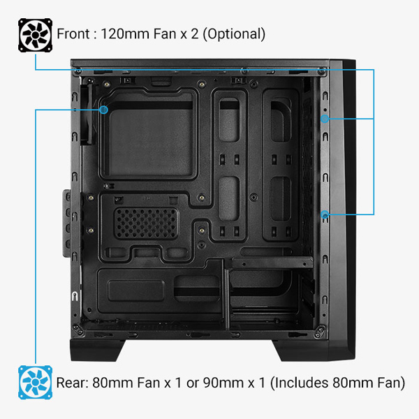 AEROCOOL PC case mini tower CYLON-MINI, 186x381.5x373mm, 1x fan