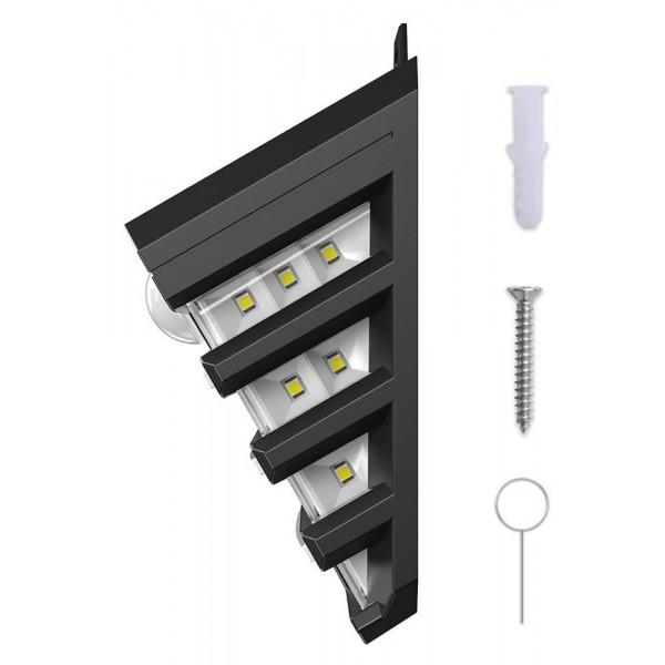 BASEUS LED ηλιακό φωτιστικό DGNEN-D01, 5.1W, 1800mAh, IP65, μαύρο, 2τμχ
