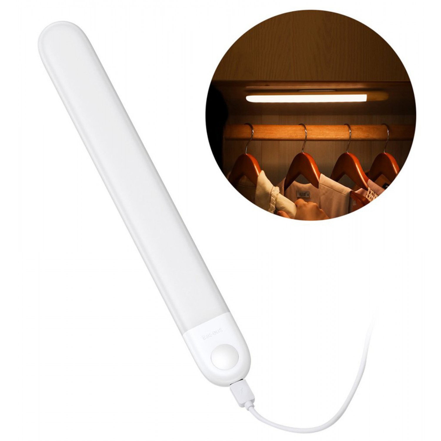 BASEUS LED φωτιστικό DGSUN-YA02, με αισθητήρες φωτός και σώματος, λευκό