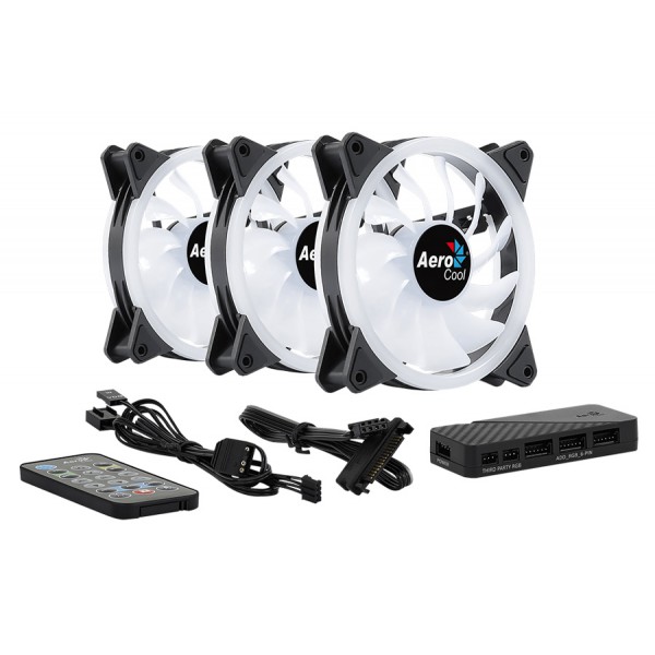 AEROCOOL Kit LED ανεμιστήρων DUO-12PRO, 120mm, RGB AEROCOOL Kit LED ανεμιστήρων DUO-12PRO, 120mm, RGB