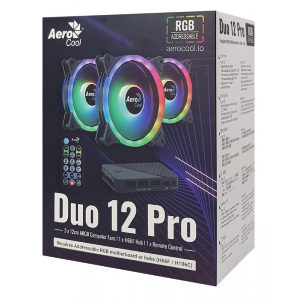 AEROCOOL Kit LED ανεμιστήρων DUO-12PRO, 120mm, RGB AEROCOOL Kit LED ανεμιστήρων DUO-12PRO, 120mm, RGB