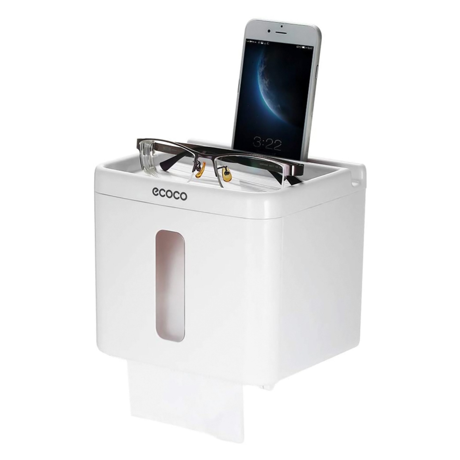 ECOCO βάση μπάνιου για χαρτί E1612, λευκή