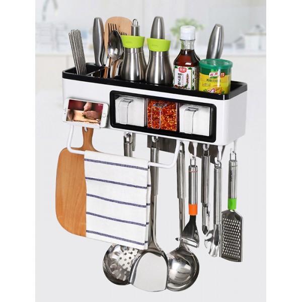 ECOCO πολυχρηστική βάση τοίχου για κουζίνα E1714, 40x12x11cm, μαύρη