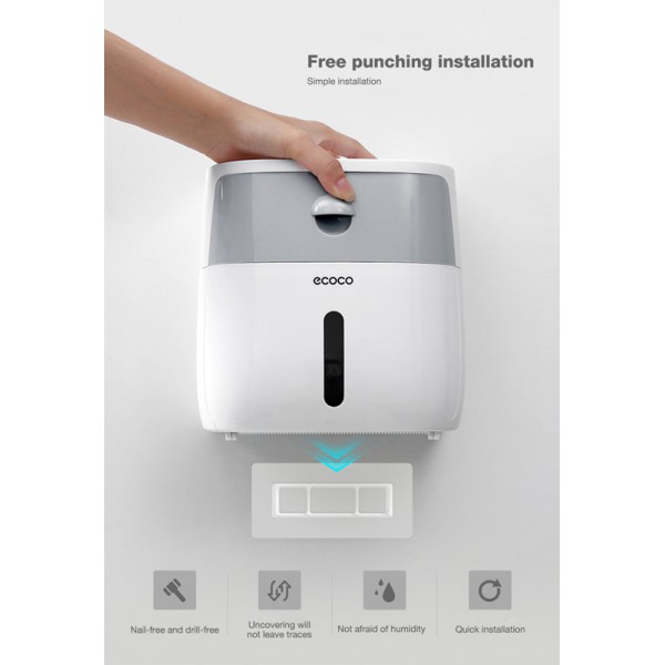ECOCO βάση μπάνιου για χαρτί E1804, με συρτάρη, λευκή