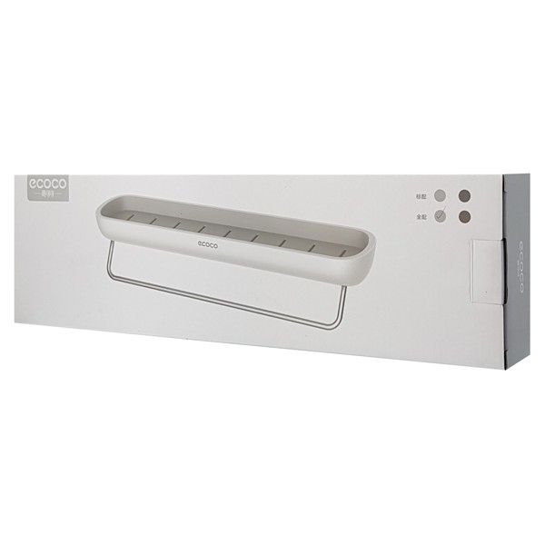 ECOCO ράφι μπάνιου E1923-M, 12.4 x 6 x 42.7cm, λευκό-γκρι ECOCO ράφι μπάνιου E1923-M, 12.4 x 6 x 42.7cm, λευκό-γκρι