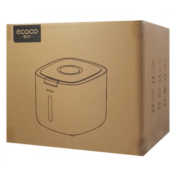 ECOCO δοχείο αποθήκευσης ρυζιού E2005, 10kg, λευκό-γκρι