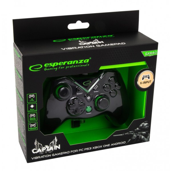 ESPERANZA gamepad GX660, με vibration, PC, PS3, Xbox One, Android