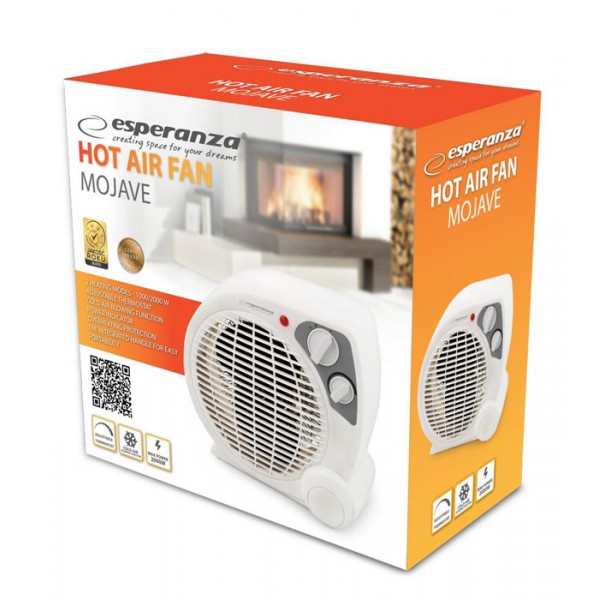 ESPERANZA αερόθερμο Mojave EHH002, με θερμοστάτη, 2000w, λευκό ESPERANZA αερόθερμο Mojave EHH002, με θερμοστάτη, 2000w, λευκό