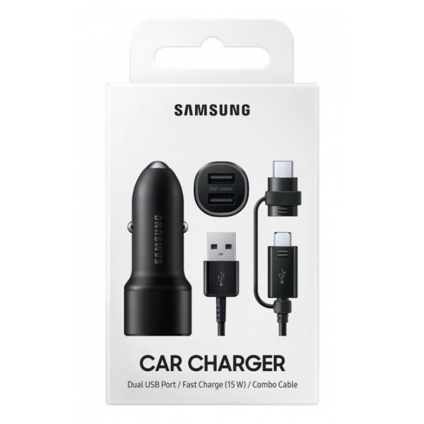 SAMSUNG φορτιστής αυτοκινήτου EP-L1100, Micro USB/Type-C, 15W, μαύρος SAMSUNG φορτιστής αυτοκινήτου EP-L1100, Micro USB/Type-C, 15W, μαύρος