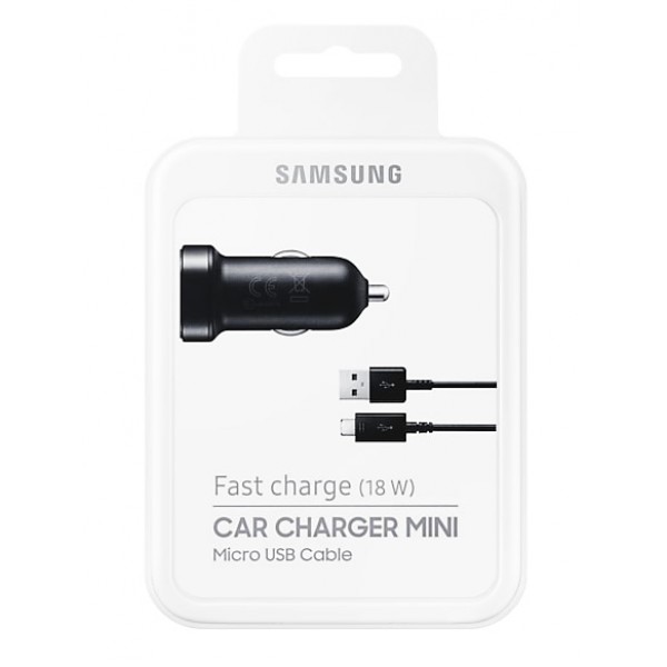 SAMSUNG φορτιστής αυτοκινήτου Mini EP-LN930, Micro USB, 18W 2A, μαύρο