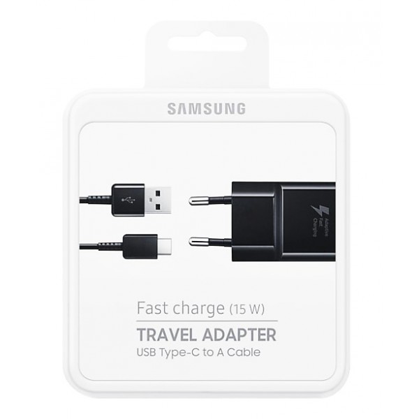 SAMSUNG Φορτιστής τοίχου EP-TA20EBECGWW, USB Type-C, 15W 2A, μαύρο SAMSUNG Φορτιστής τοίχου EP-TA20EBECGWW, USB Type-C, 15W 2A, μαύρο