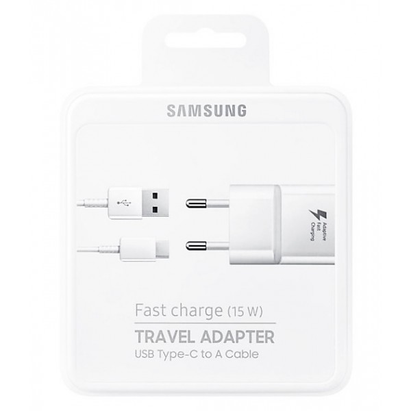 SAMSUNG Φορτιστής EP-TA20EBECGWW, USB Type-C, 15W 2A, retail, λευκό SAMSUNG Φορτιστής EP-TA20EBECGWW, USB Type-C, 15W 2A, retail, λευκό