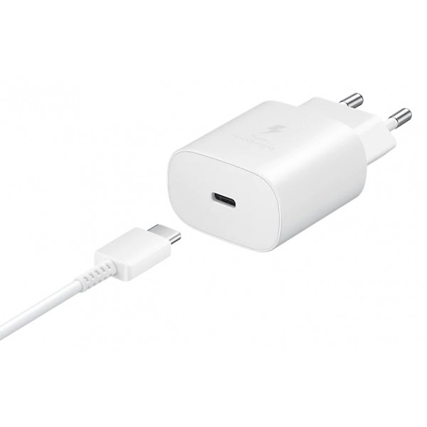 SAMSUNG φορτιστής τοίχου EP-TA800XWEGWW, USB Type-C, 25W 3A, λευκό SAMSUNG φορτιστής τοίχου EP-TA800XWEGWW, USB Type-C, 25W 3A, λευκό