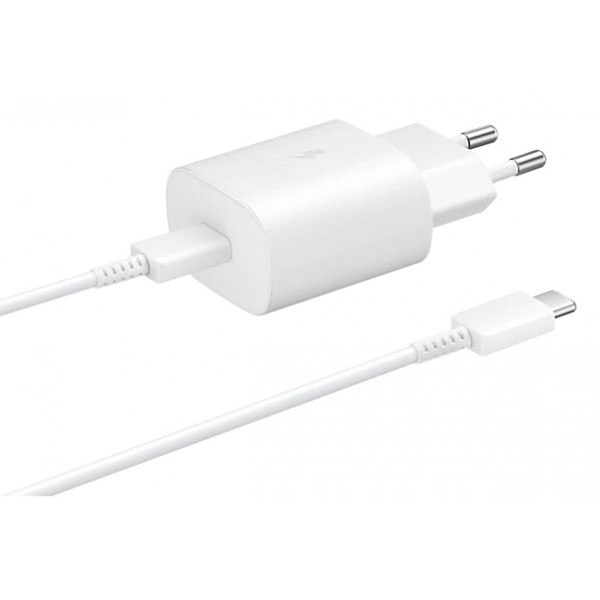 SAMSUNG φορτιστής τοίχου EP-TA800XWEGWW, USB Type-C, 25W 3A, λευκό SAMSUNG φορτιστής τοίχου EP-TA800XWEGWW, USB Type-C, 25W 3A, λευκό