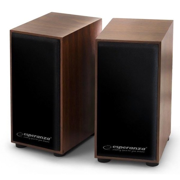 ESPERANZA ηχεία Folk 2.0 EP122, 2x3W, 3.5mm, ξύλινα ESPERANZA ηχεία Folk 2.0 EP122, 2x3W, 3.5mm, ξύλινα