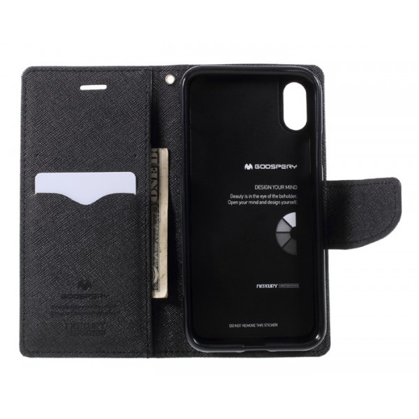 MERCURY Θήκη Fancy Diary για iPhone X, Black MERCURY Θήκη Fancy Diary για iPhone X, Black