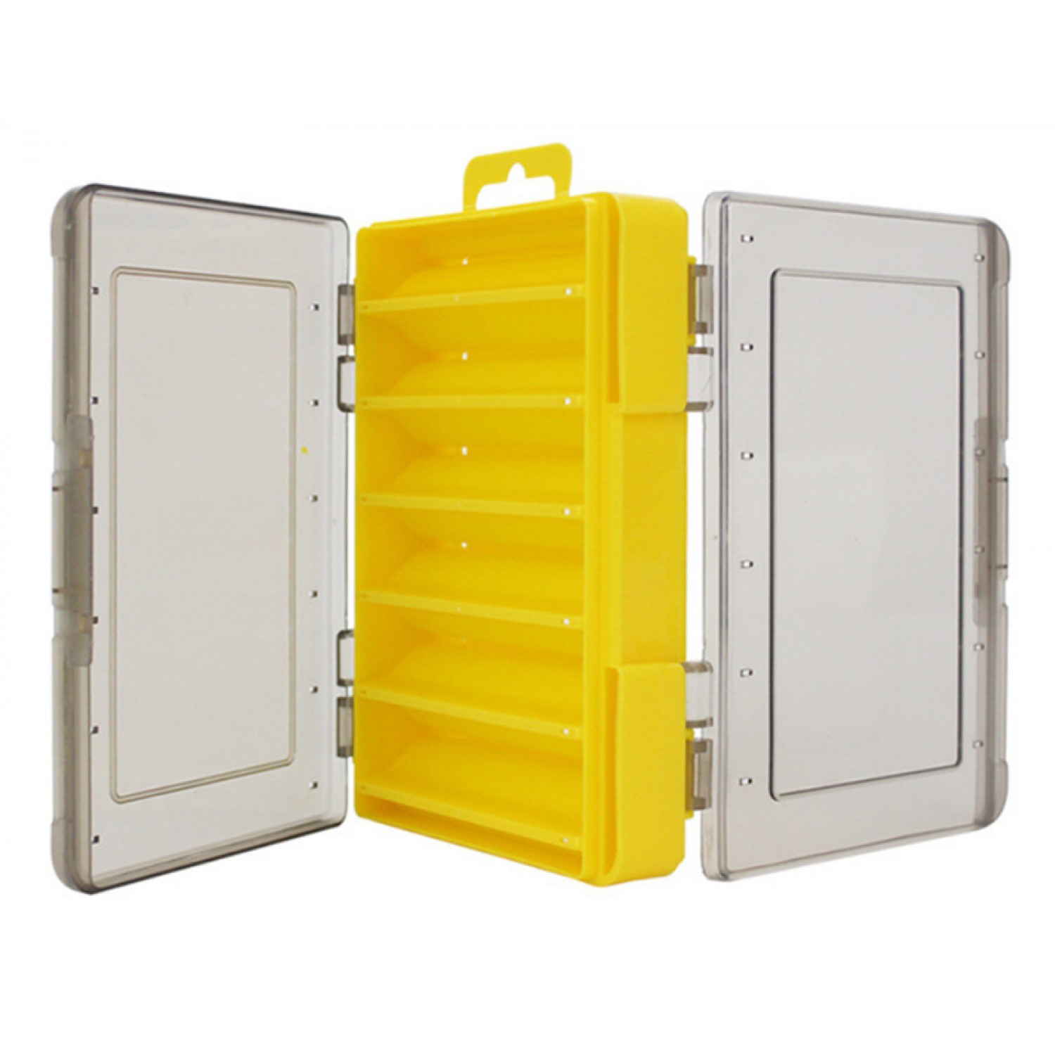 Κασετίνα ψαρέματος δίπλευρη FISH-0004, 14 x 10.5 x 3cm, κίτρινη