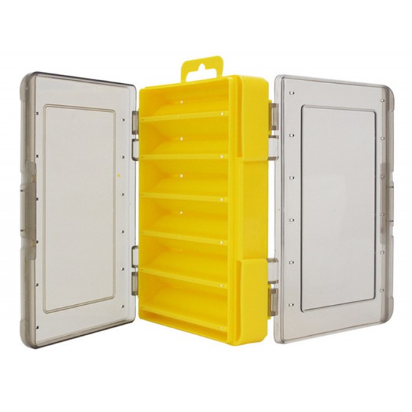 Κασετίνα ψαρέματος δίπλευρη FISH-0004, 14 x 10.5 x 3cm, κίτρινη