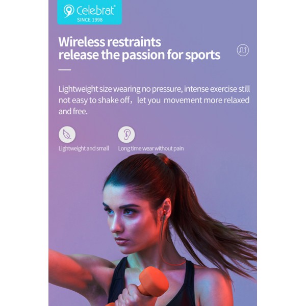 CELEBRAT earphones με μικρόφωνο FLY-5, magnetic, bluetooth, 70mAh, μαύρα CELEBRAT earphones με μικρόφωνο FLY-5, magnetic, bluetooth, 70mAh, μαύρα