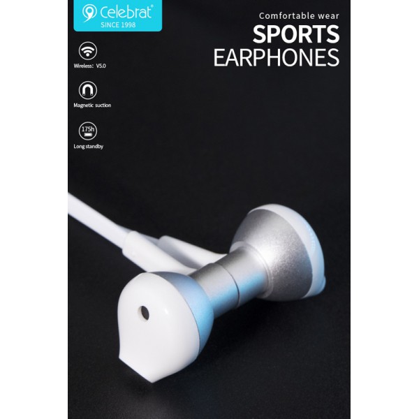 CELEBRAT earphones με μικρόφωνο FLY-5, magnetic, bluetooth, 70mAh, μαύρα CELEBRAT earphones με μικρόφωνο FLY-5, magnetic, bluetooth, 70mAh, μαύρα