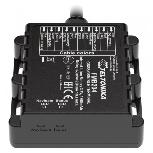 TELTONIKA GPS Tracker αυτοκινήτου FMB204, GSM/GPRS/GNSS, Bluetooth, IP67 TELTONIKA GPS Tracker αυτοκινήτου FMB204, GSM/GPRS/GNSS, Bluetooth, IP67