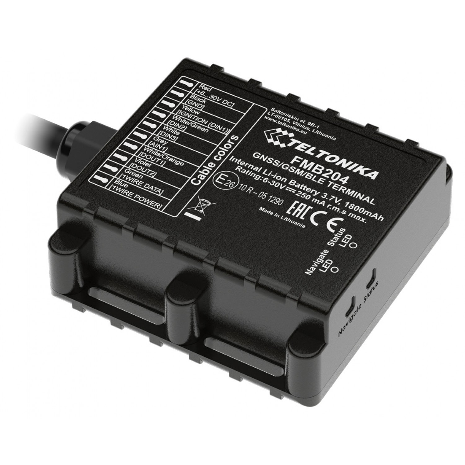 TELTONIKA GPS Tracker αυτοκινήτου FMB204, GSM/GPRS/GNSS, Bluetooth, IP67 TELTONIKA GPS Tracker αυτοκινήτου FMB204, GSM/GPRS/GNSS, Bluetooth, IP67