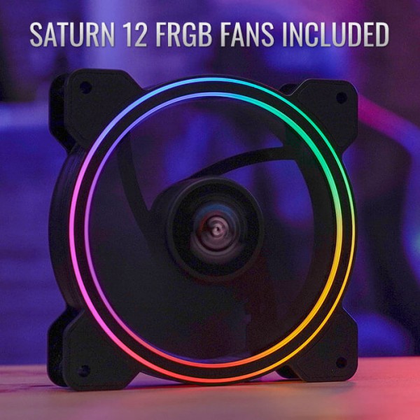 AEROCOOL PC case mid tower Ore FRGB-G-BK-V1, 195x461x422mm, 3x fan