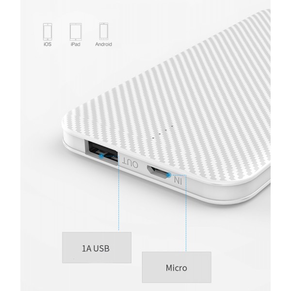 GOLF Power bank Phantom G38-WH 5000mAh, 1x USB, Micro input, 1A, λευκό GOLF Power bank Phantom G38-WH 5000mAh, 1x USB, Micro input, 1A, λευκό