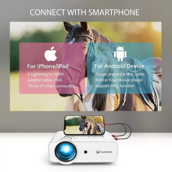 VANKYO LED βιντεοπροβολέας Leisure430, 1080p, ηχεία, λευκό VANKYO LED βιντεοπροβολέας Leisure430, 1080p, ηχεία, λευκό