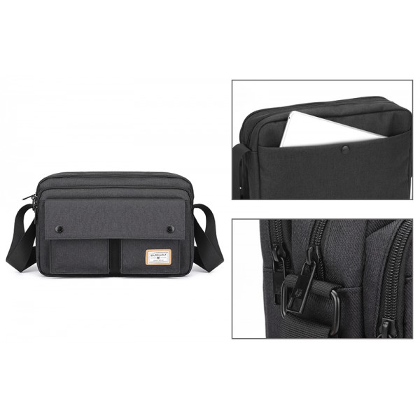 ARCTIC HUNTER τσάντα ώμου GK0075-BK με θήκη laptop 12.1”, μαύρη