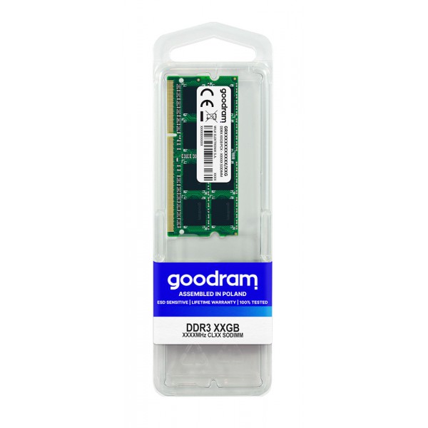 GOODRAM Μνήμη DDR3 SODIMM GR1600S3V64L11-8G, 8GB, 1600MHz, CL11, 1.35v