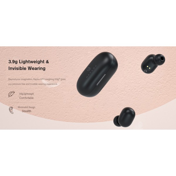 HAYLOU earphones GT1, true wireless, θήκη φόρτισης, touch control, μαύρα HAYLOU earphones GT1, true wireless, θήκη φόρτισης, touch control, μαύρα