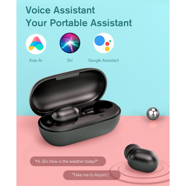 HAYLOU earphones GT1 Plus, true wireless, θήκη φόρτισης, μαύρα HAYLOU earphones GT1 Plus, true wireless, θήκη φόρτισης, μαύρα